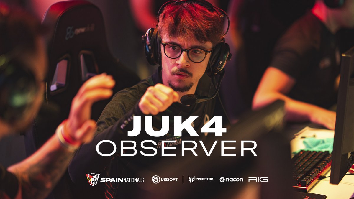¡Confirmado! <a href="/JuK49/">JuK4</a> es el nuevo observer de la Liga #R6SpainNationals 

Mañana su estreno a las 19:00 en twitch.tv/rainbow6es