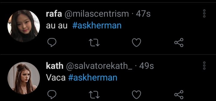 ddfonsecaa's tweet photo. HAHAHA @milascentrism @salvatorekath_ #askherman https://t.co/cBdNTzlZIE