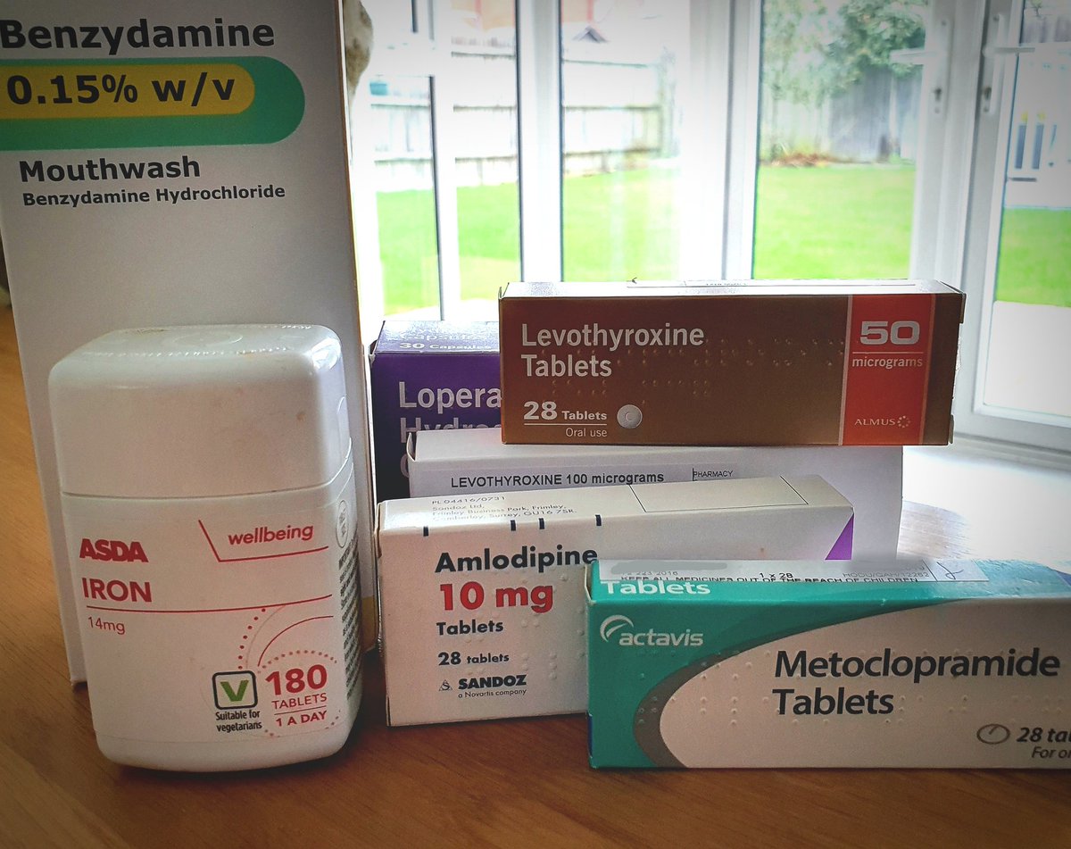 This is my current drug stash.  #NarcosOn the left are the drugs keeping my cancer from growing. On the right are drugs to manage the side effects.3/9