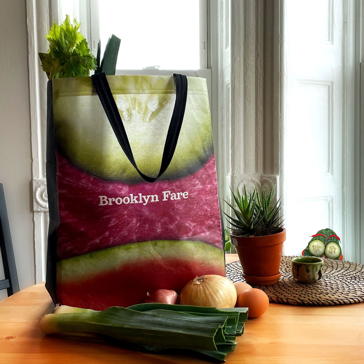 Our new reusable shopping bag is now available at all of our stores for only 99c! Waterproof, sturdy, and fresh.