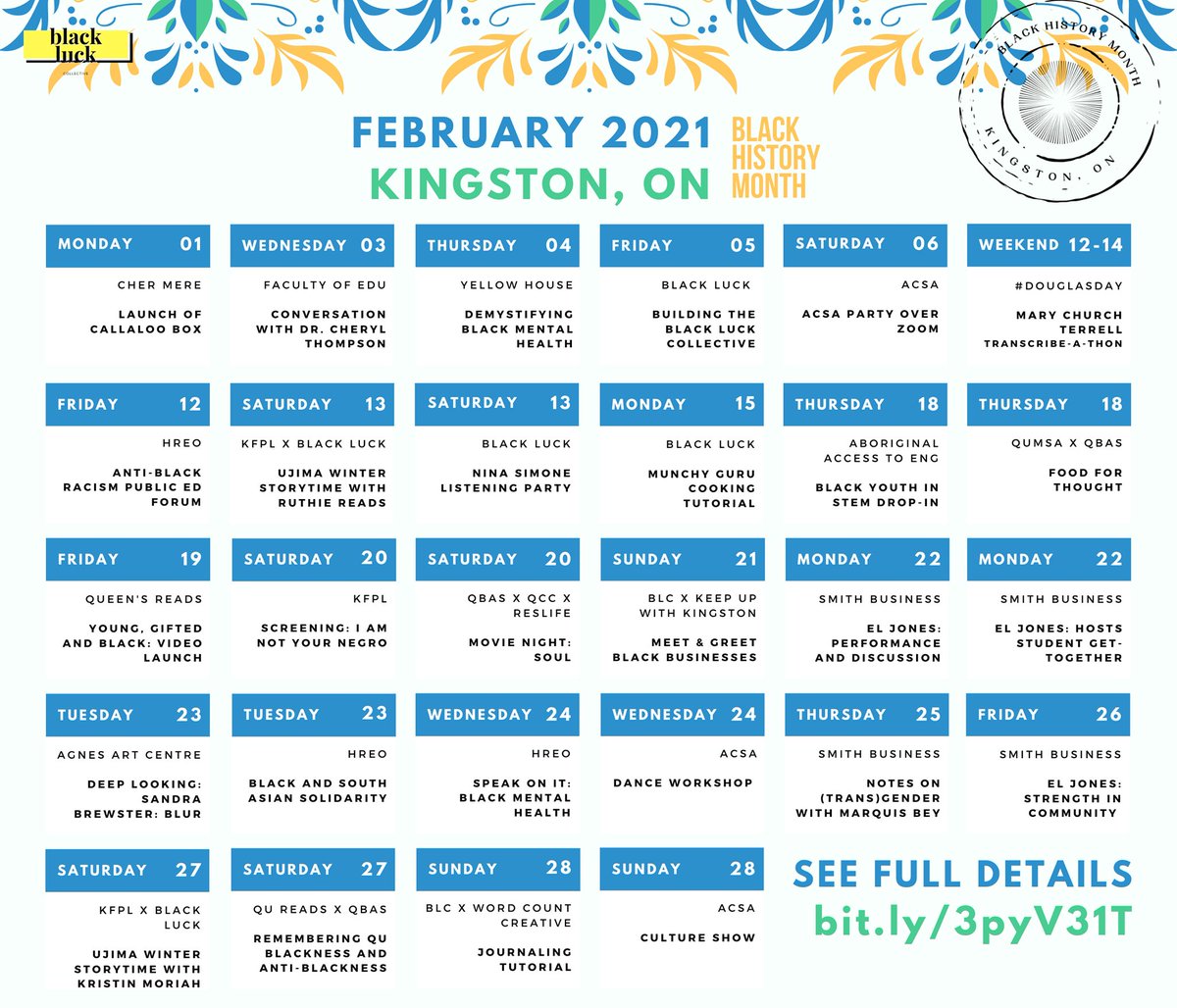wallpapers Black History Month February 2021 Calendar downtown kingston on twitter