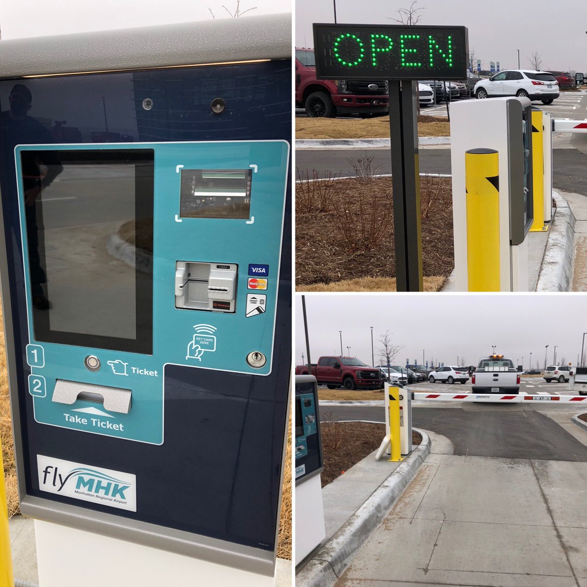 FlyMHK's tweet photo. Paid parking has begun. Please pull a ticket to park. Your first hour is free. $2.50 is the daily maximum rate. Thank you! https://t.co/xwxz3SL8Xg