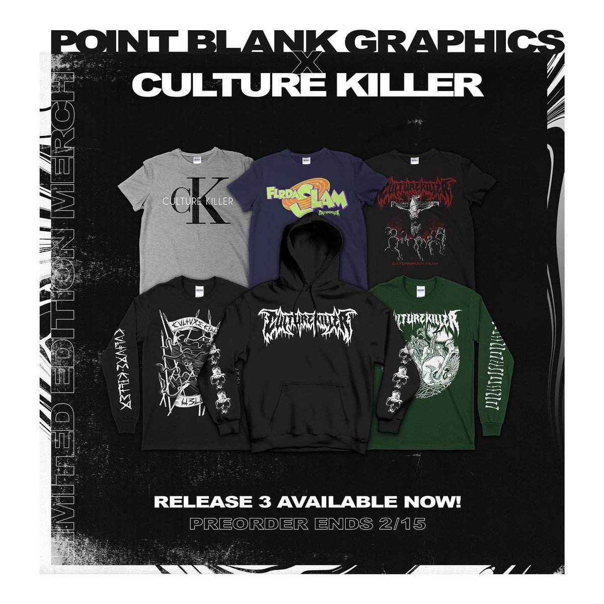 If you ever wanted CK merch, now is the time!

pointblank.graphics/culturekiller
