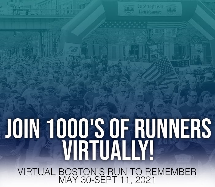 BostonsR2R's tweet photo. Register now for our 2021 Virtual 5 Mile or Half Marathon! As a bonus, should the race Go Live, your entry for the Virtual Run will be able to be used towards a portion of the Live race entry.

We hope you join us in supporting Fallen 1st Responders! https://t.co/0SRiPAhI0K