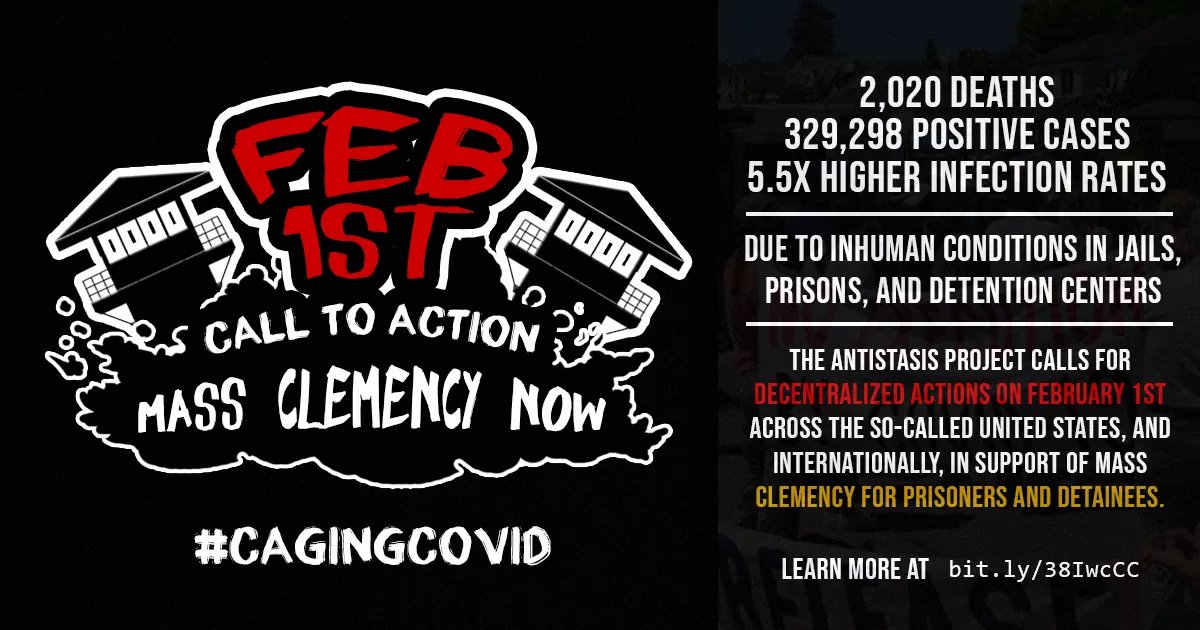 Over 2,000 people killed by COVID-19 in U.S. prisons and jails. Numbers continue rising. Mass clemency can save lives. 

We are supporting #NationalFreedomDay today! #CagingCOVID  #ClemencyWorks @NationInside