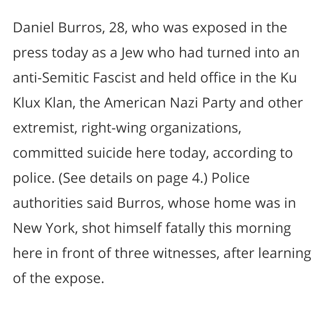 #ShameWhiteHistoryMonth When Being A Racist Cracka Goes Wrong No Longer Able To Live With Himself  #TheNaziKKKJew Dan Burros Committed Suicide & Blew His Brains Out Like A White Privileged Bitch Because Of Humiliation