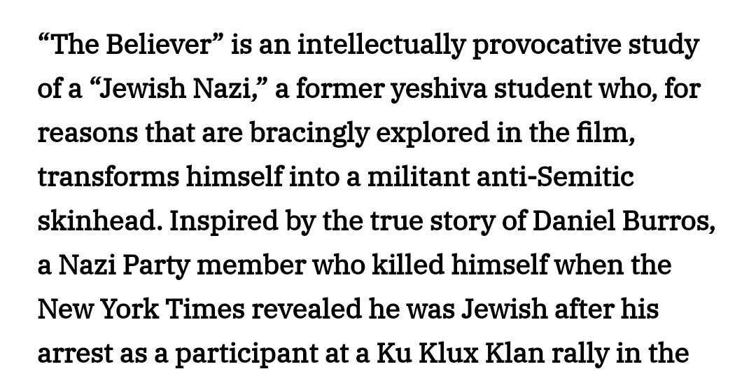  #ShameWhiteHistoryMonth When Being A Racist Cracka Goes Wrong Hollywood Made A Movie In 2001 Based On Life & Demise Of The Racist Dumb  #NaziKKKJew PrickDan Burros Called The Believer