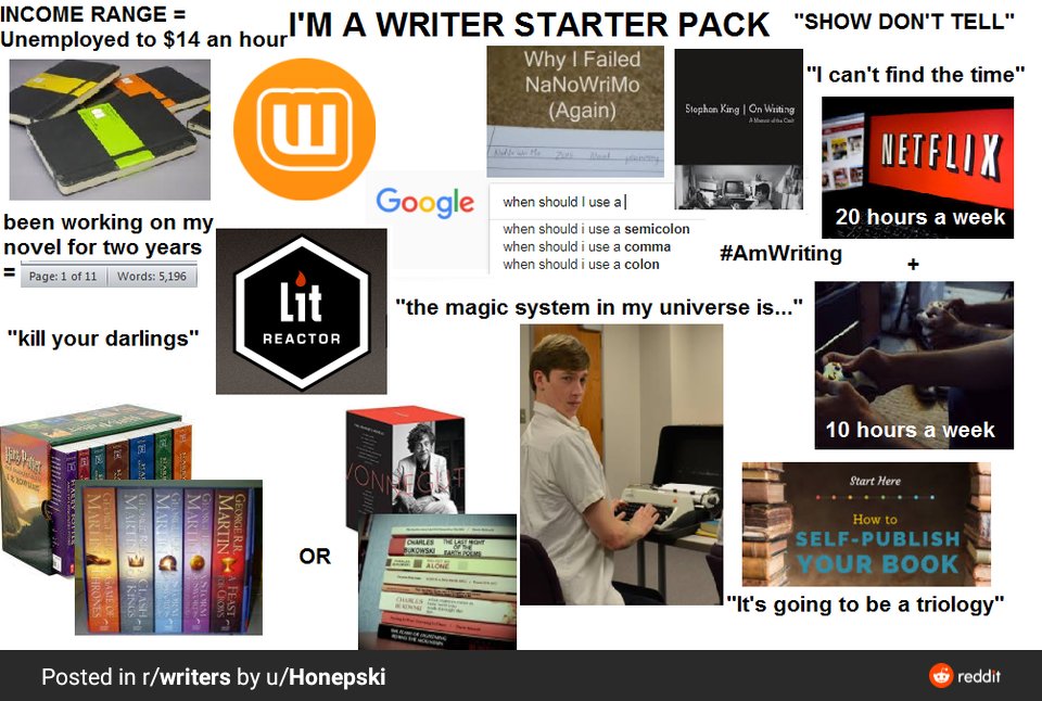I'M A WRITER STARTER PACK #amwriting