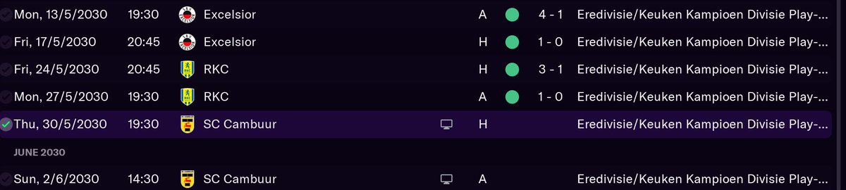 Two games to make it to the Eredivisie. The Dutch bloody love their playoffs