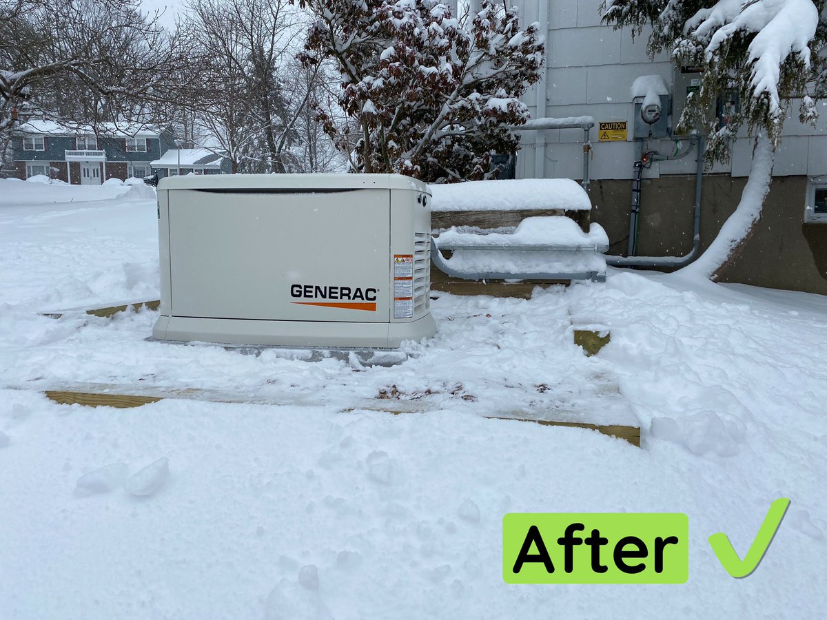 GreenSunNJ's tweet photo. ❄️SNOW DAY!❄️

Generac advises that you clear your generator of snow as soon as possible in order for it to run properly. Maintain an area of 3 feet all around so it can breathe! 

#generac #generator #snow #snowstorm #snowday #smallbusiness #power #shovel #happymonday #blizzard https://t.co/pBZDX40SDR