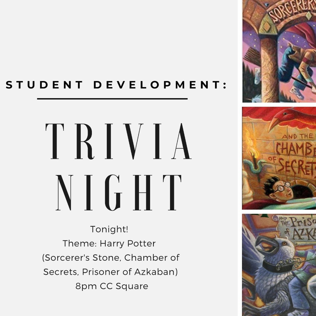StudentDevelopm's tweet image. Trivia Night Tonight! 8 pm in CC Square!
