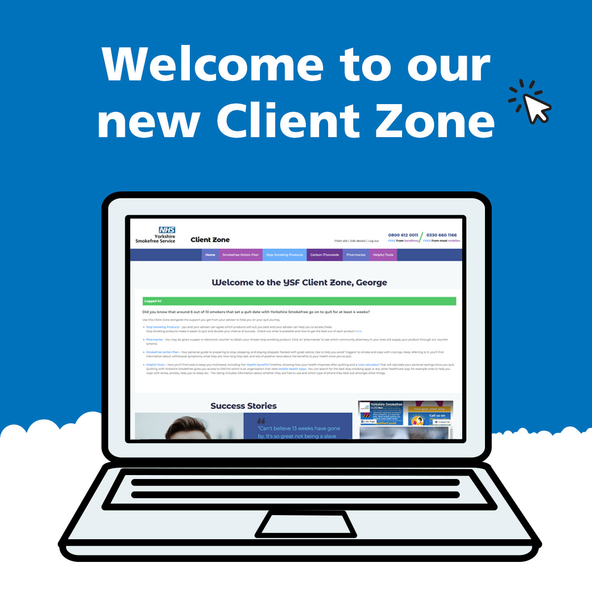 YSmokefree's tweet photo. We are so excited about our brand new Client Zone! #ClientZone #YorkshireSmokefree https://t.co/yJG12zcMDi