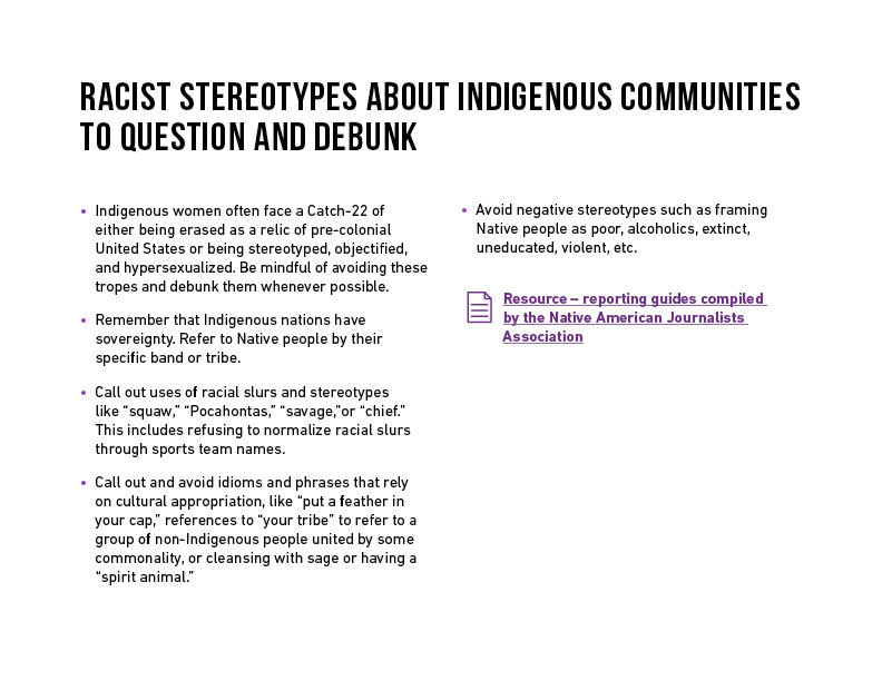 Media:  #GetItRightRacist stereotypes about indigenous communities that should be questioned & debunked: