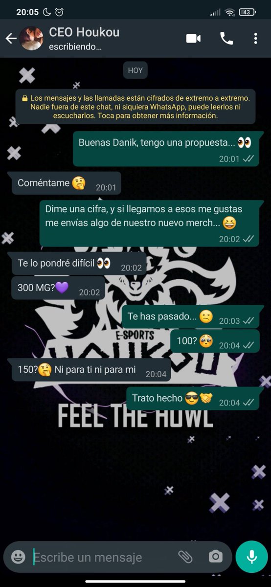 Vale, se que va a ser muy difícil, pero si llegamos a 150 "me gusta" @danifranco_18 envía algo del nuevo merchandising a nuestro CM. Confío en vosotros, #Houkers 💜