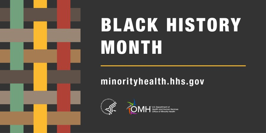 Surgeon_General's tweet photo. This #BlackHistoryMonth let us continue to pay tribute to the many contributions Black Americans have made throughout history. Visit @minorityhealth for materials, resources and a list of special events: https://t.co/Tkz2xRUPww https://t.co/HOECixKEOg