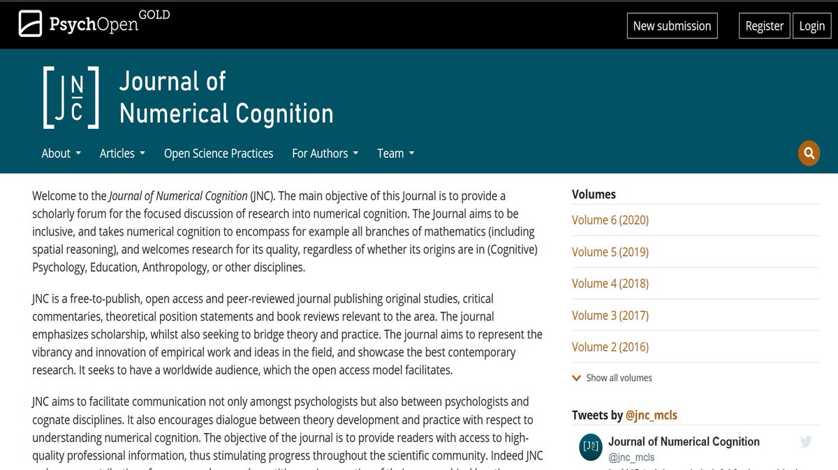 Journal of Numerical Cognition (@jnc_mcls) on Twitter photo Journal of Numerical Cognition has a new homepage. A big shout-out and a round of applause to the phenomenal team of #PsychOpen <a href="/ZPID/">Leibniz-Institut für Psychologie (ZPID)</a> ! jnc.psychopen.eu/index.php/jnc/… Journal of Numerical Cognition has a new homepage. A big shout-out and a round of applause to the phenomenal team of #PsychOpen <a href="/ZPID/">Leibniz-Institut für Psychologie (ZPID)</a> ! jnc.psychopen.eu/index.php/jnc/…