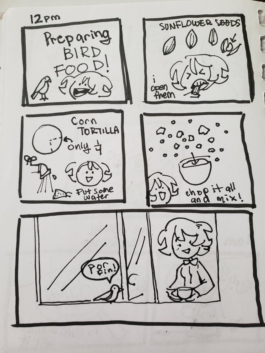 how i feed birds and keep my mental sanity #hourlycomicday 