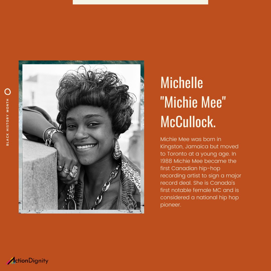 Michie Mee was born in Kingston, Jamaica but moved to Toronto at a young age. In 1988 Michie Mee became the first Canadian hip-hop recording artist to sign a major record deal. She is Canada's first notable female MC & is considered a national hip hop pioneer.  #BlackHistoryMonth  