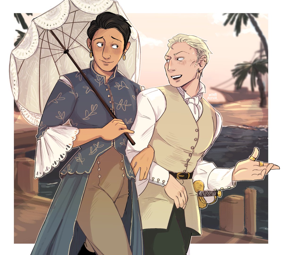 pirate au | when the captain gives you a mission to go ashore and pretend to be the enemy, but you need a little makeover first #reibert 