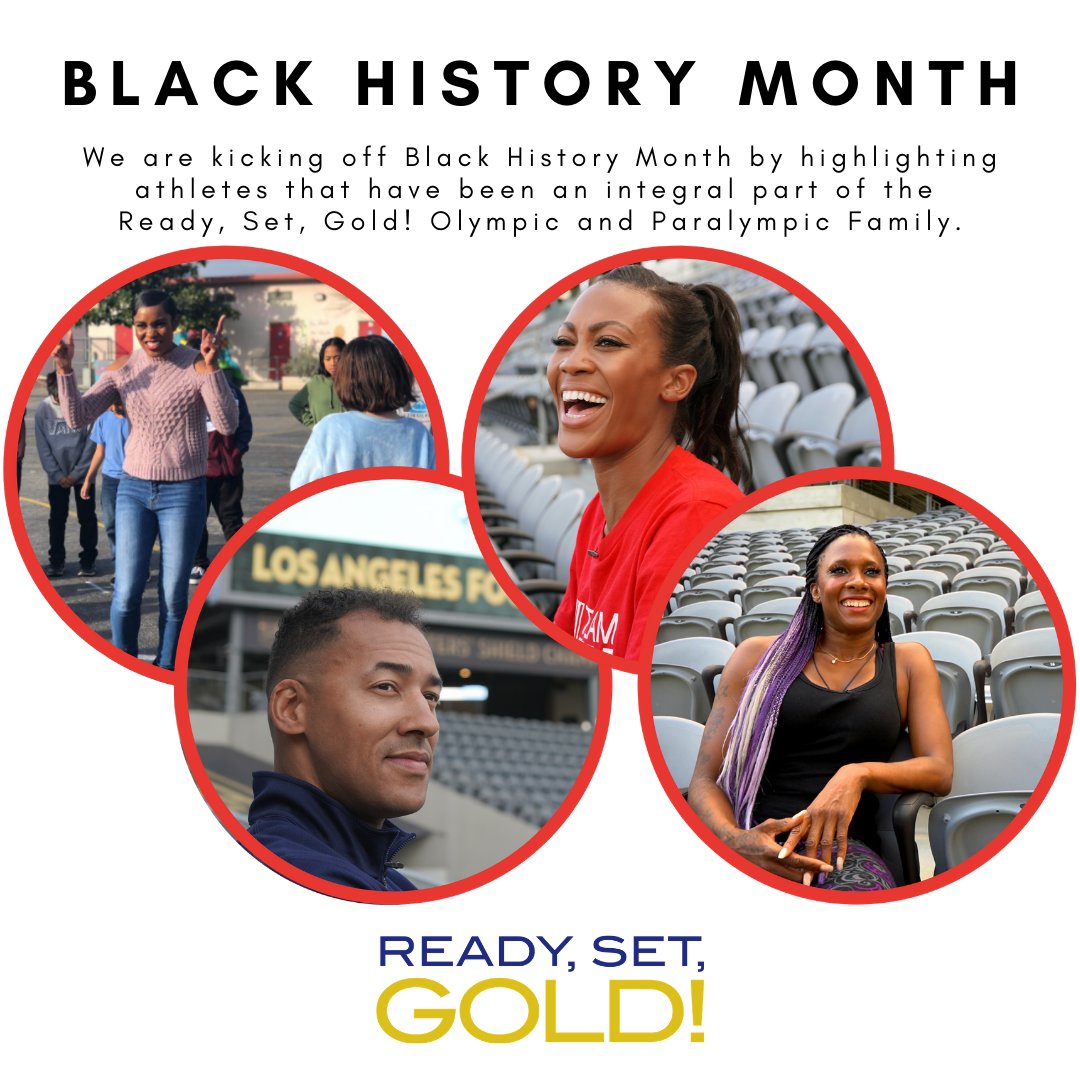 ReadySetGold's tweet photo. We’d like to kick off #BlackHistoryMonth by highlighting athletes that have been an integral part of the #ReadySetGold Olympic & Paralympic family! https://t.co/uBwFvP6cOO