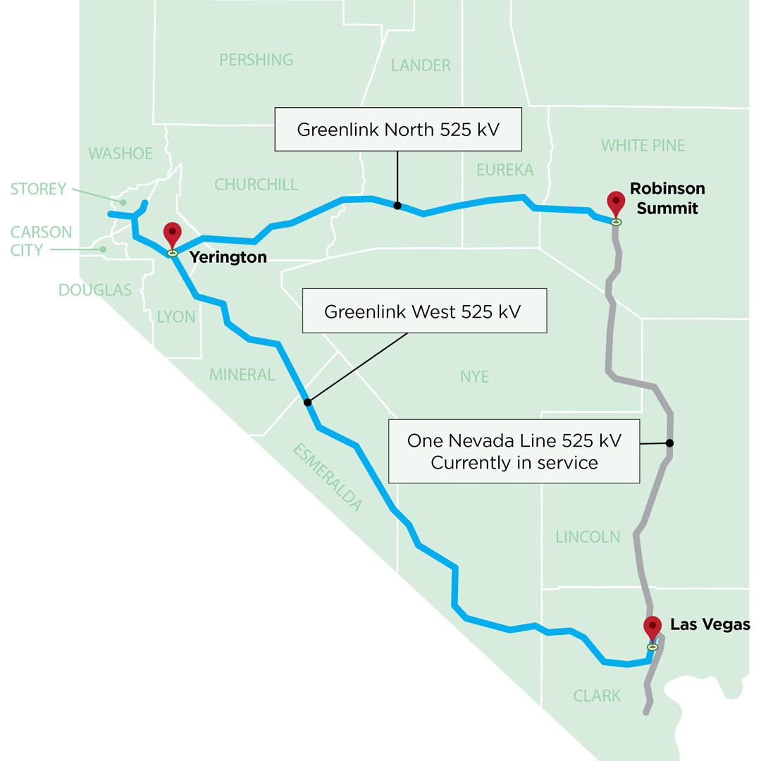 NVEnergy's tweet image. Our Greenlink NV transmission initiative is poised to be among Nevada’s 1st major infrastructure projects that will align with Gov.  Sisolak’s vision for Nevada's new sustainable energy economy- creating immediate, good paying jobs for 1000s of Nevadans.  shorturl.at/fxQS5