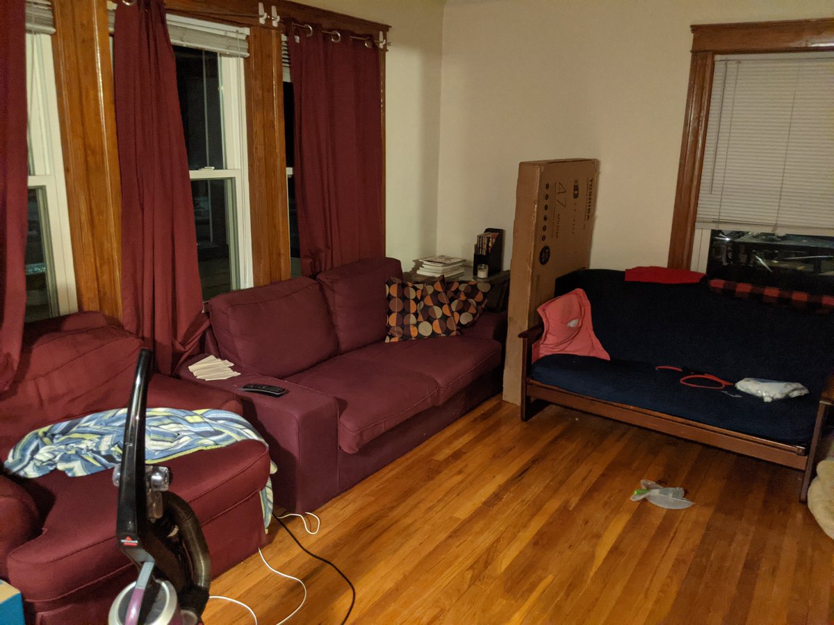 Yesterday was an insane whirlwind of heavy lifting and driving until sunrise, but I do want to take a second to honor a place very important to The Penumbra:This is the room where the show, and Juno Steel, were born. (Please forgive the moving mess.)