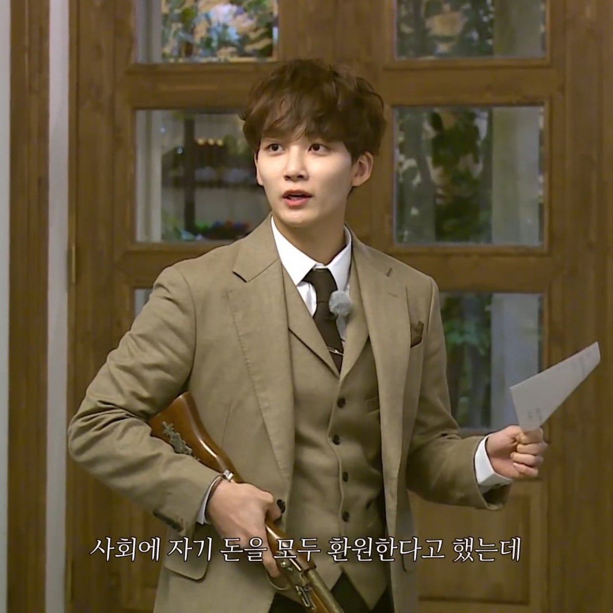 gun in hands. next thing u know hes gonna pull out a sword