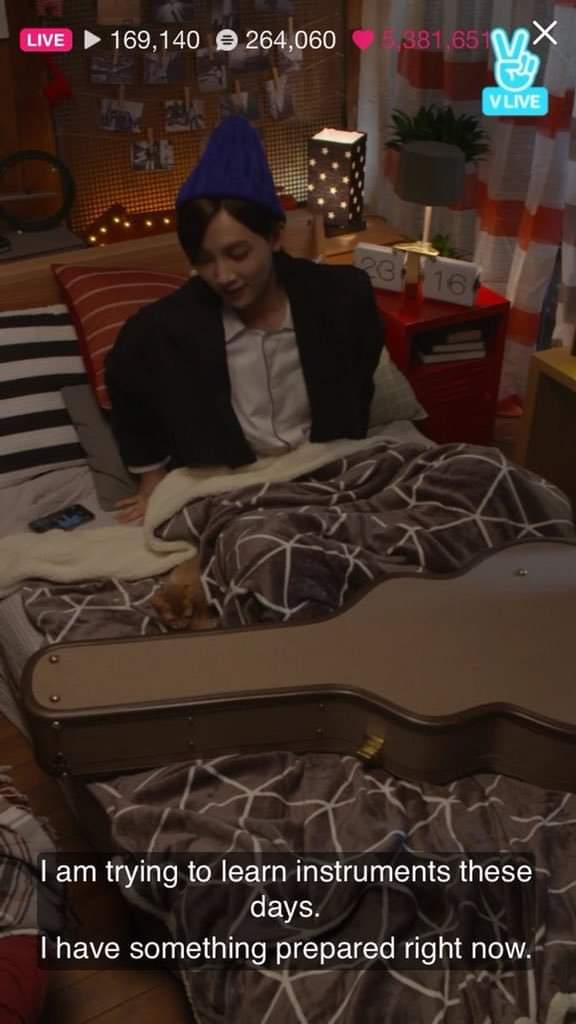 opened a guitar case to reveal a flute that he did Not know how to play btw