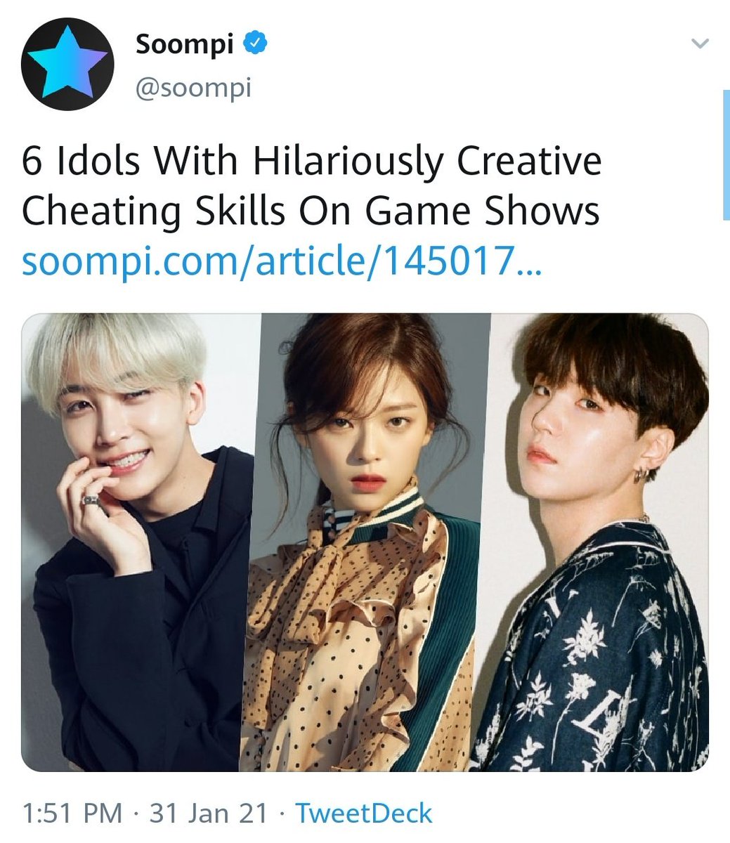 ranked 1 in an article abt idols cheating