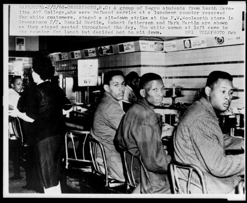 Sixty-one years ago today, the Greensboro Four asked to be served at a Woolworth lunch counter, sparking a sit-in movement that changed history. As we remember their courage, let's honor them by speaking out against racial injustice.

#GreensboroSitIn