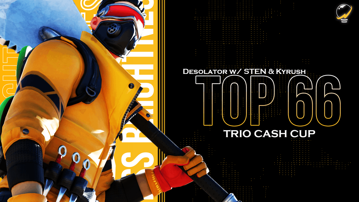 BrightnessORG's tweet photo. A M A Z I N G 🥳
Top 66 for @offdeso in the Trio Cash Cup 💪
#JOINTHELIGHT💡 https://t.co/z6UHe8xY5y