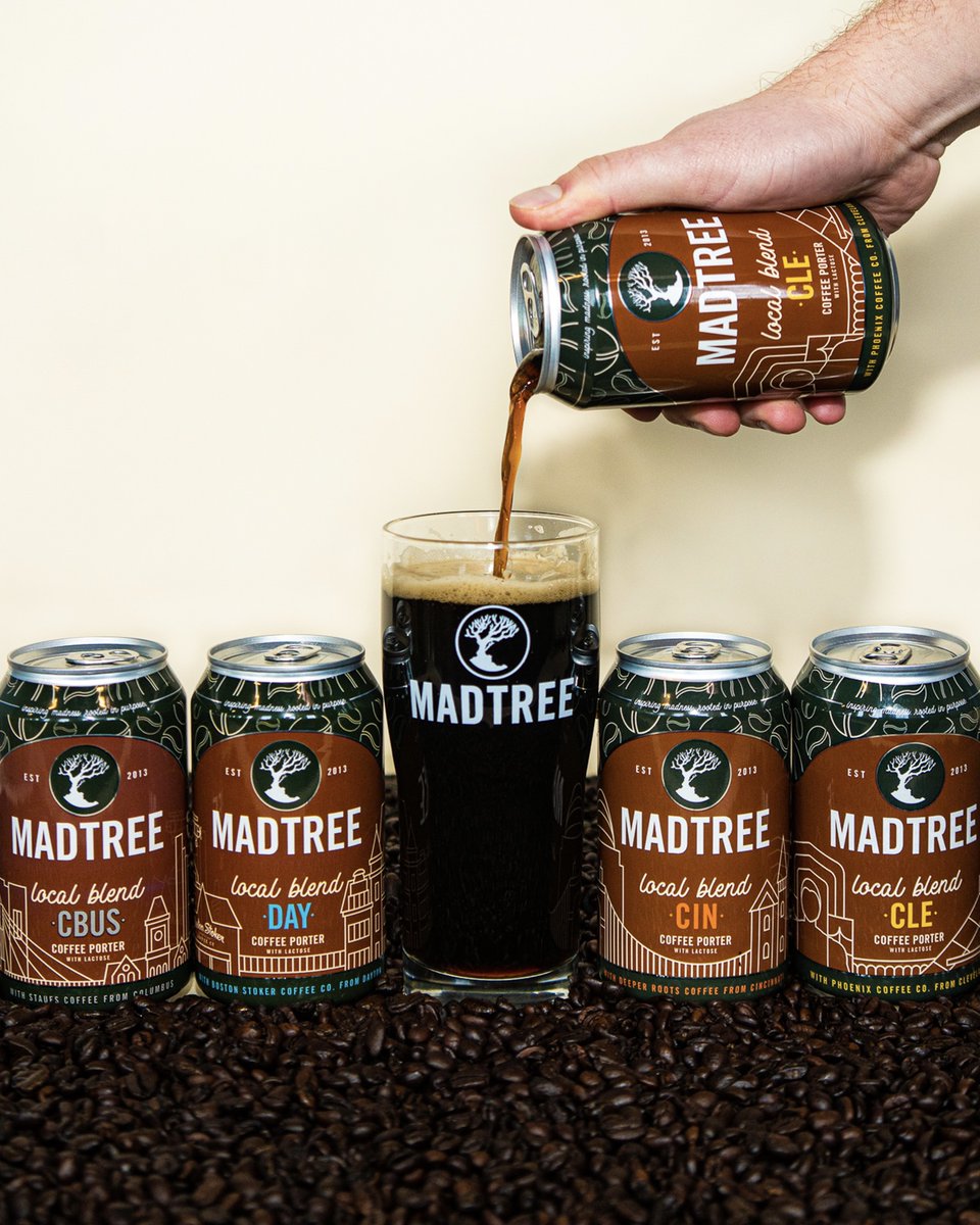 MadTree Brewing (@madtreebrewing) on Twitter photo Coffee and beer lovers unite! Mixed 4-packs of Local Blend are trickling into stores starting today in OH & KY. One base beer and four unique roasts of coffee from our friends <a href="/deeperrootsdrc/">Deeper Roots Coffee</a>, <a href="/bostonstoker/">Boston Stoker Coffee</a>, <a href="/phoenixcoffeeco/">Phoenix Coffee Co.</a>, and @staufs_coffee. Coffee and beer lovers unite! Mixed 4-packs of Local Blend are trickling into stores starting today in OH & KY. One base beer and four unique roasts of coffee from our friends <a href="/deeperrootsdrc/">Deeper Roots Coffee</a>, <a href="/bostonstoker/">Boston Stoker Coffee</a>, <a href="/phoenixcoffeeco/">Phoenix Coffee Co.</a>, and @staufs_coffee.