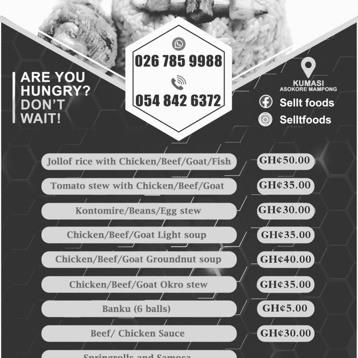 Selltfoods on Twitter "Make ur orders now..we here to serve u