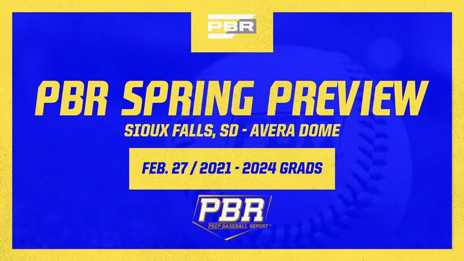 We are in February! 

🔉 ALL SOUTH DAKOTA PLAYERS

PBR Spring Preview

📍 Avera Dome - Sioux Falls
🗓 Feb. 27th
👨‍🎓 2021-2024s

Register ➡️ bit.ly/3knRmsj

<a href="/prepbaseball/">Prep Baseball</a> 
<a href="/SDHSBaseball/">SDHSBA</a> 
<a href="/SDBaseballNews/">SD Baseball News</a> 

#BeSeenInSD