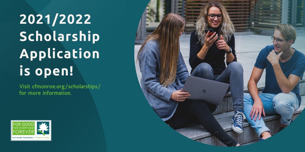 CFMonroeCounty's tweet image. The scholarship application season deadline is quickly approaching! Visit our website to see which scholarships you qualify for &amp;amp; to apply! Help us spread the word by retweeting our #scholarship link! &amp;gt;&amp;gt;&amp;gt; bit.ly/2Me5Ks8