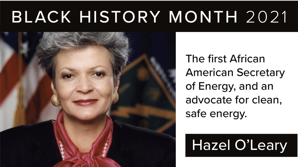 Kicking off Black History month with Hazel O'Leary, who was both the first woman and the first African-American to head the U.S. Department of Energy!

To find out more about Hazel O'Leary click the link below- energy.gov/eere/articles/…