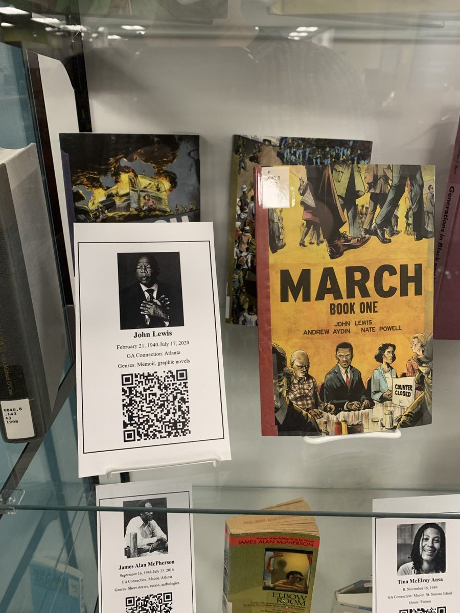 AUG_Libraries's tweet photo. Pictured is one of Reese Library’s #BlackHistoryMonth displays featuring Georgia authors. The display contains books from some well-known authors such as Dr. Martin Luther King, Jr., John Lewis, and Alice Walker.
#AugustaUniversityLibraries https://t.co/FZxiPkvUa7