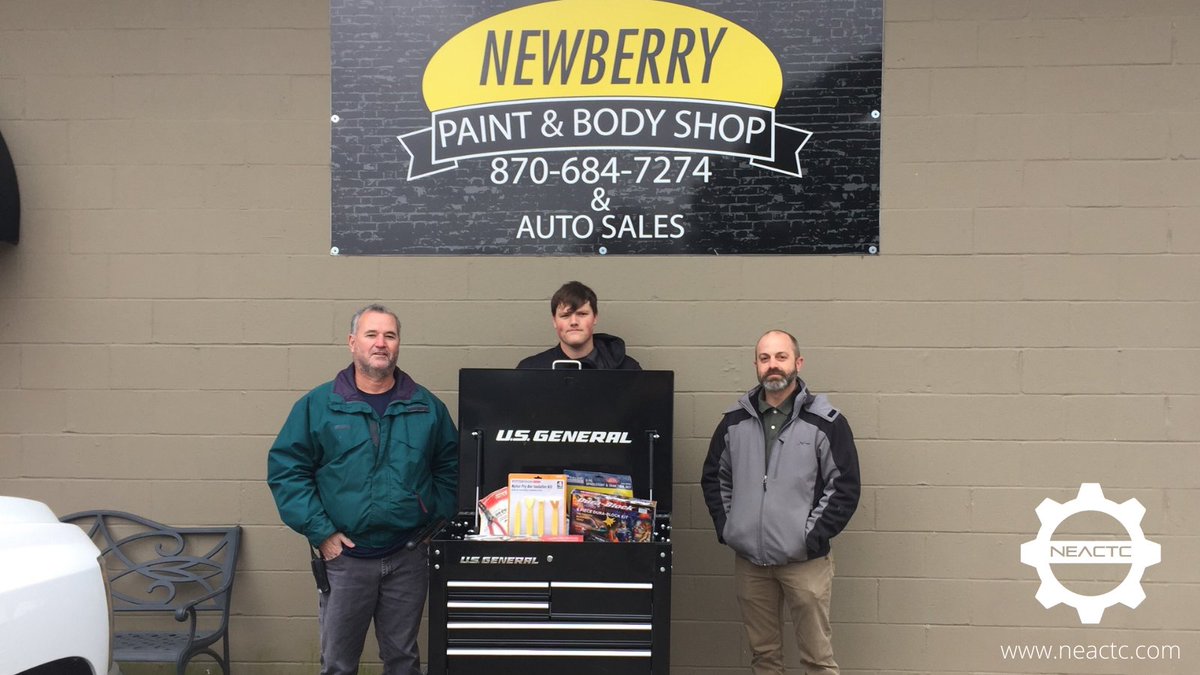 Garrett Barnes (@barnesneactc) on Twitter photo Mr. Smith and Mr. West, of the <a href="/NEACTC1/">NEA Career & Technical Center</a> Auto Collision program, made a special visit to a very talented student today to present him with his own toolbox and supplies for his first auto body job at Newberry's in Weiner. Congrats Logan! We are incredibly proud of you! ๐ <a href="/aactea/">AACTEA</a> Mr. Smith and Mr. West, of the <a href="/NEACTC1/">NEA Career & Technical Center</a> Auto Collision program, made a special visit to a very talented student today to present him with his own toolbox and supplies for his first auto body job at Newberry's in Weiner. Congrats Logan! We are incredibly proud of you! ๐ <a href="/aactea/">AACTEA</a>