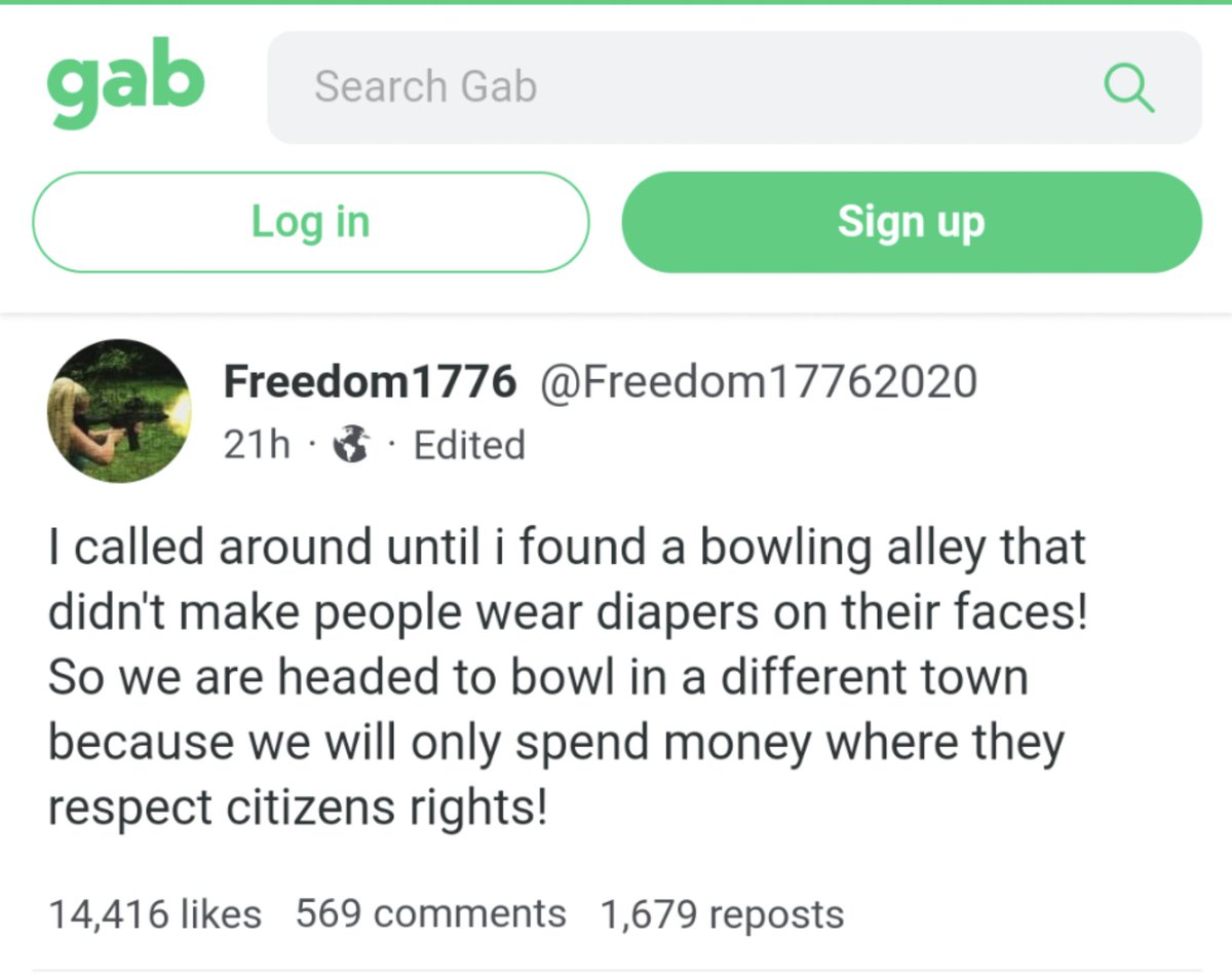 8/ . . . We're talking about hateful, unhinged stuff.Here's a little sample from the "top posts" at Gab.The more mainstream folks complaining about "censorship" are, whether they mean to or not, talking mostly about this 