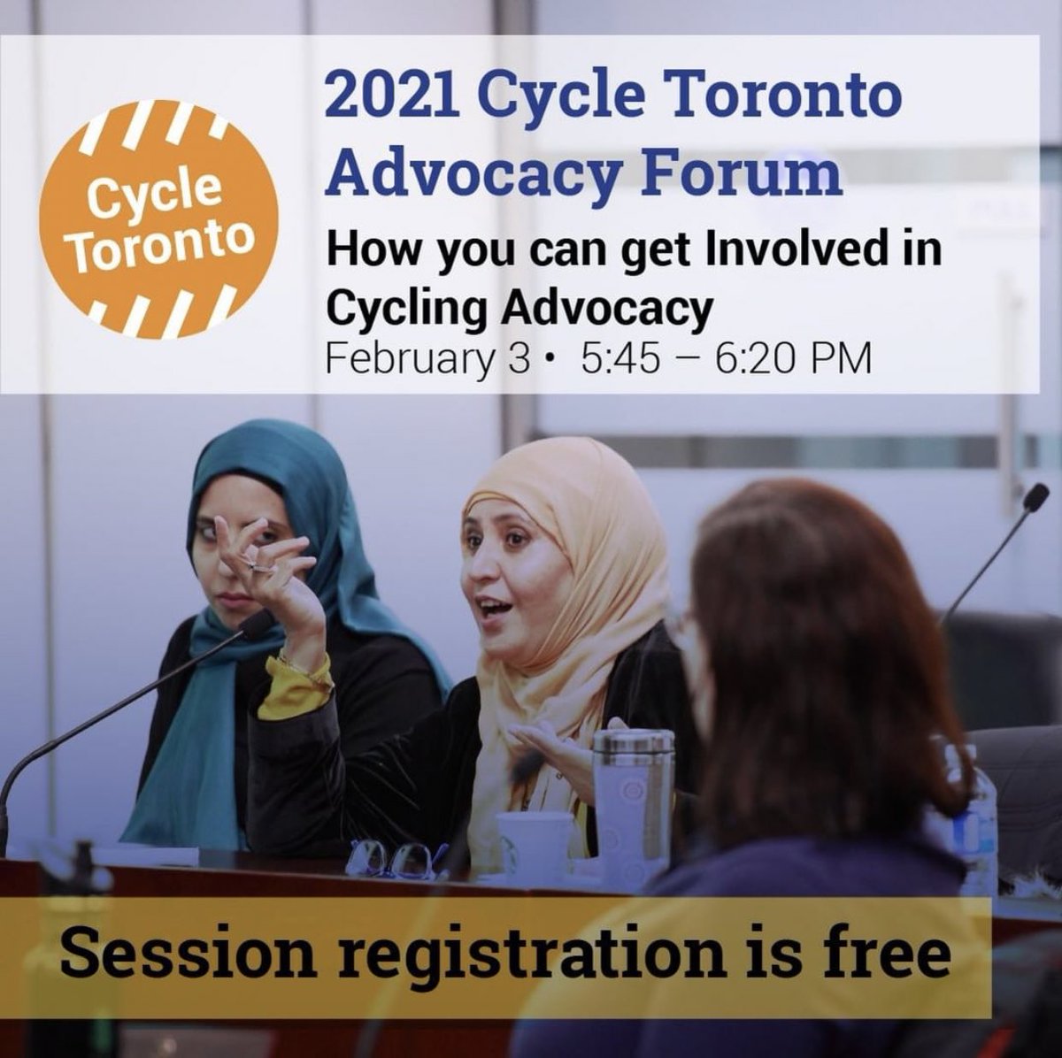 FREE event about getting involved in cycling advocacy! Hosted by <a href="/CycleToronto/">Cycle Toronto</a> 🚲 Link to register is in their bio. 

Register to learn more about getting involved in cycling advocacy and how you can make an impact in Toronto and your neighbourhood!

Feb. 3rd from 5:45 - 6:20pm