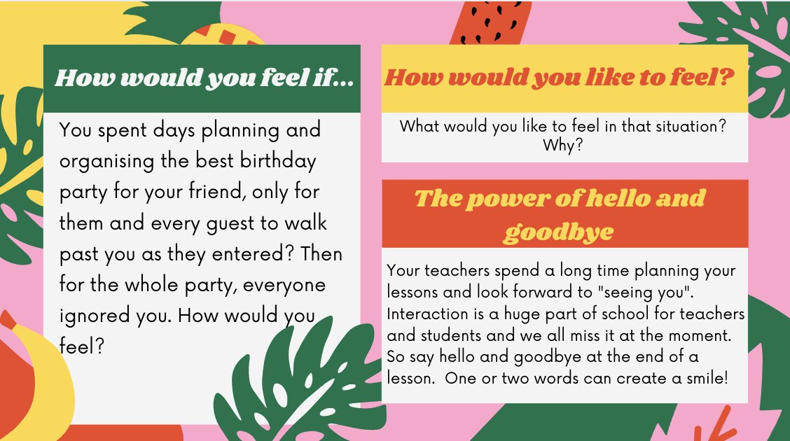 Started tutor today by posing this scenario to my Ss. Talking to a blank screen can be draining, and a little interaction goes a long way for us teachers and for the students. Brilliant discussion and they all said "have a good day, Miss" at the end.