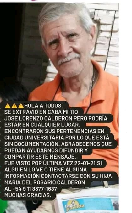 #AlertaSolidaria #BuscamosALorenzo hace más de 10 días, por favor ayudanos a difundir <a href="/HambreCero/">Juan Carr</a> <a href="/RedSolidariaOK/">Red Solidaria</a> #RT Gracias!