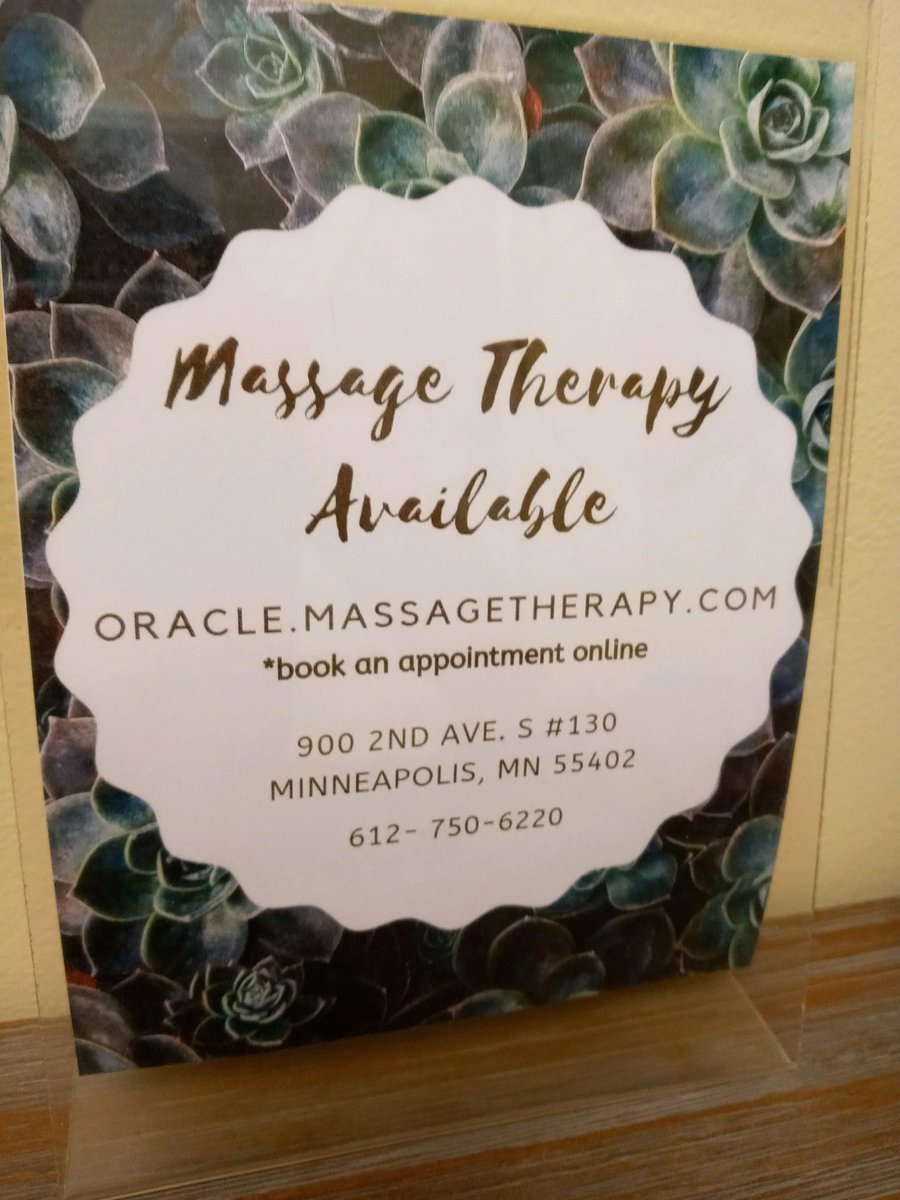 MinnesotaMan976's tweet image. Visited the #OracleCenter today in @CityMinneapolis 
Received a 45-minute Massage Therapy session Oracle.MassageTherapy.com 
with Christine $45
Call 612-750-6220 to book a 15-min $15, 30-min $30 or introductory massage session
#MinnesotaMatters #MassageTherapy 💆 
#Retweet #rtITBot
