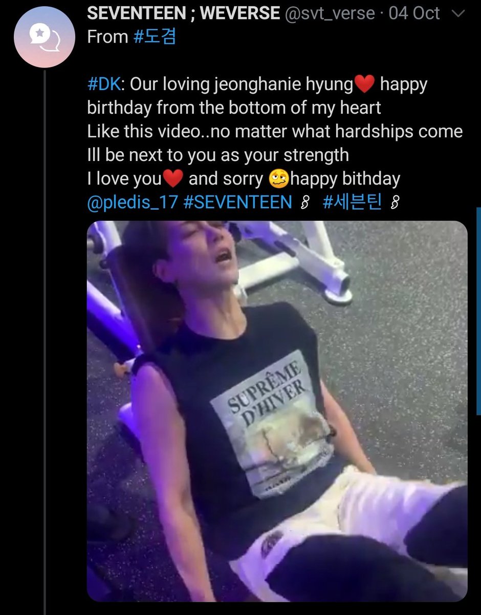 when fellow member dk wished jeonghan a birthday by posting a not so flattering video of him so he took matters in his hands