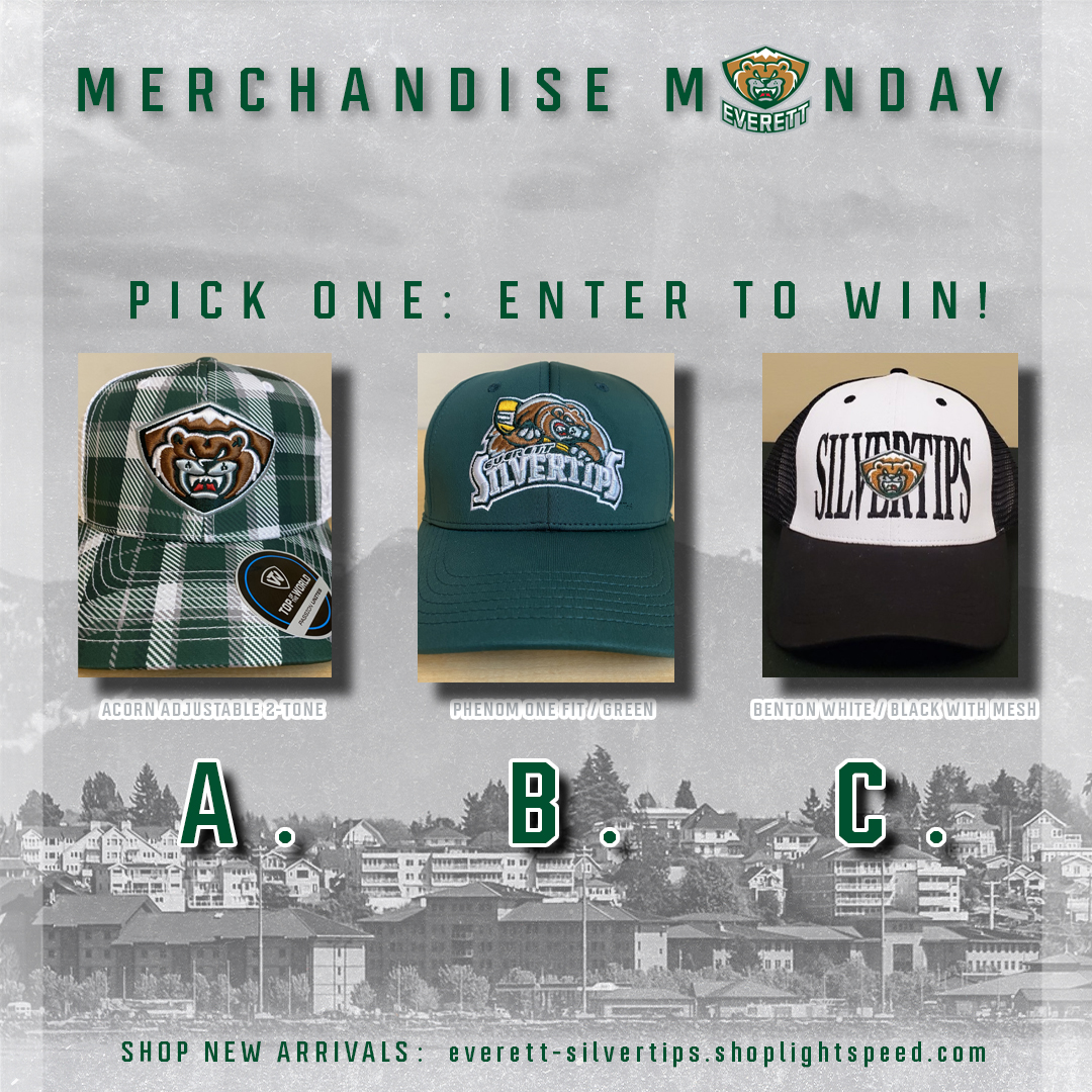 ⚠️ ANOTHER CHANCE NOW TO WIN A FREE SILVERTIPS HAT! ⚠️

To enter: 

1. RT 
2. Follow @WHLSilvertips
3. Reply with #MerchandiseMonday and your choice of hat below (A, B, C). 

Good luck!