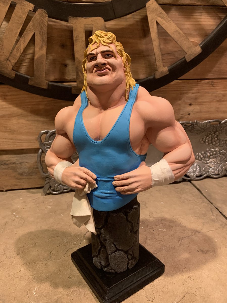Screamingbulls1's tweet image. Here is another MR. PERFECT #sculpture. This time in the iconic blue singlet! #WWERaw #wwe #RoyalRumble #wrestling #legend #wcw #WWERoyalRumble