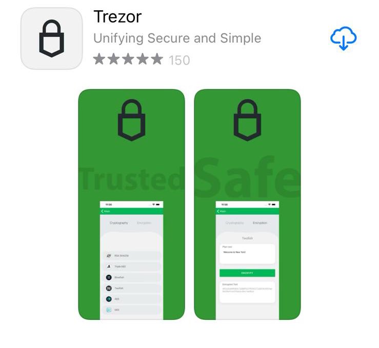 santi.eth ? on Twitter: "psa: there's a fake @Trezor app in the ios app store with fake ratings. do not install and do not use.… "