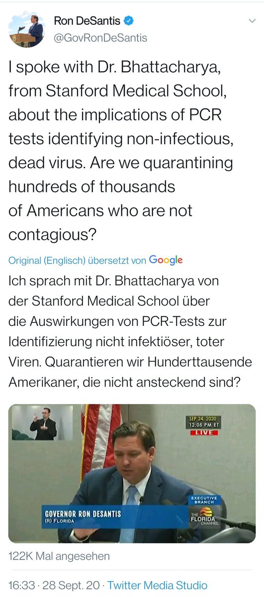 16/Anhang 5In Florida müssen Labore seit Anfang Dezember Ct Werte übermitteln. Die Brisanz der Ct Werte hatte DeSantis bereits im September adressiert.