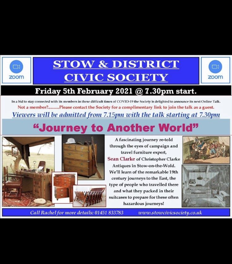 This Friday 5th February.  #stowonthewold #stowcivicsociety #campaignfurniture #BritishEmpire