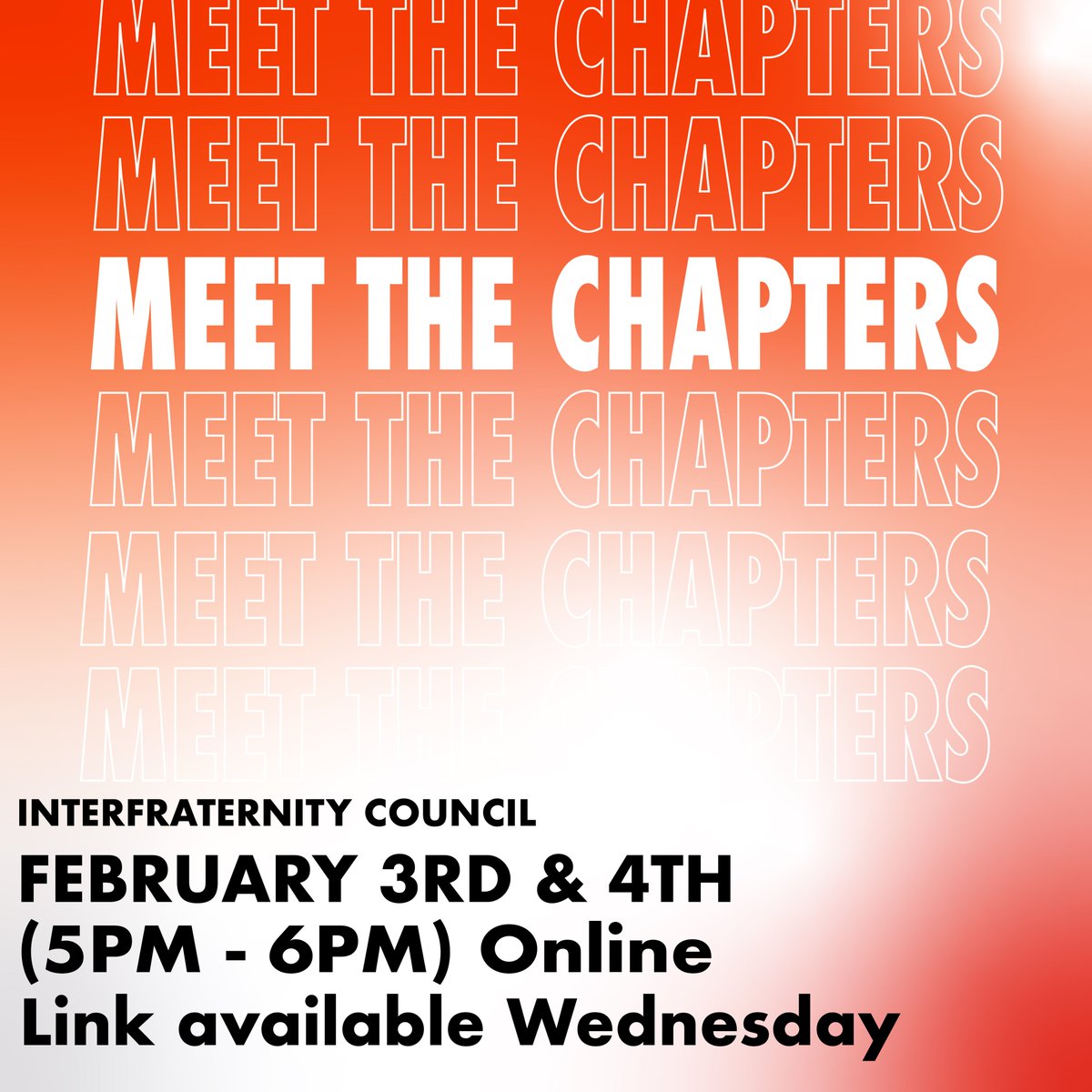 Interested in going Greek? Meet The Chapters will be held Wednesday and Thursday, February 3rd and 4th!